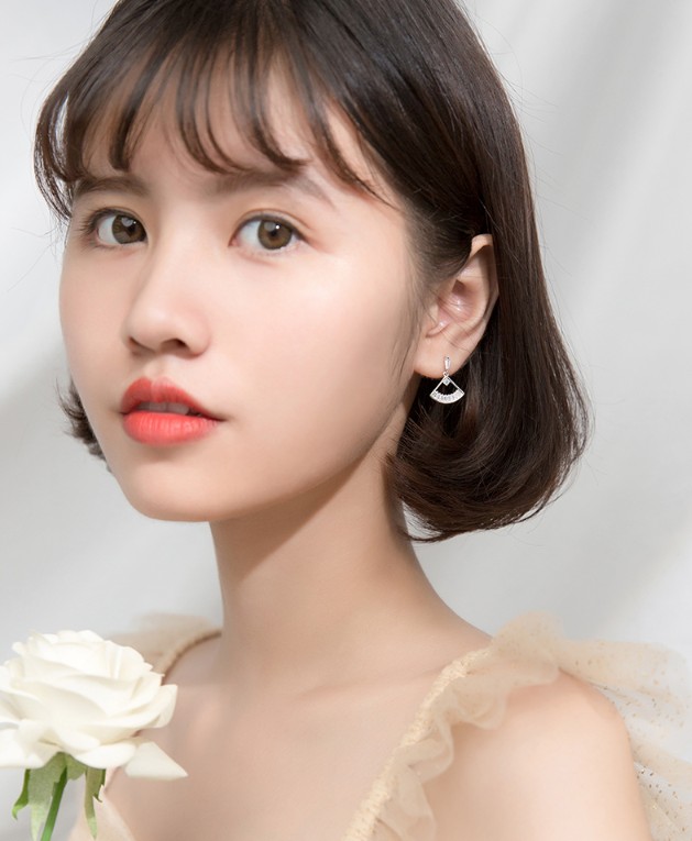 ต่างหูสำหรับผิวแพ้ง่าย เงินแท้ 92.5% _ES810 (Fanni)