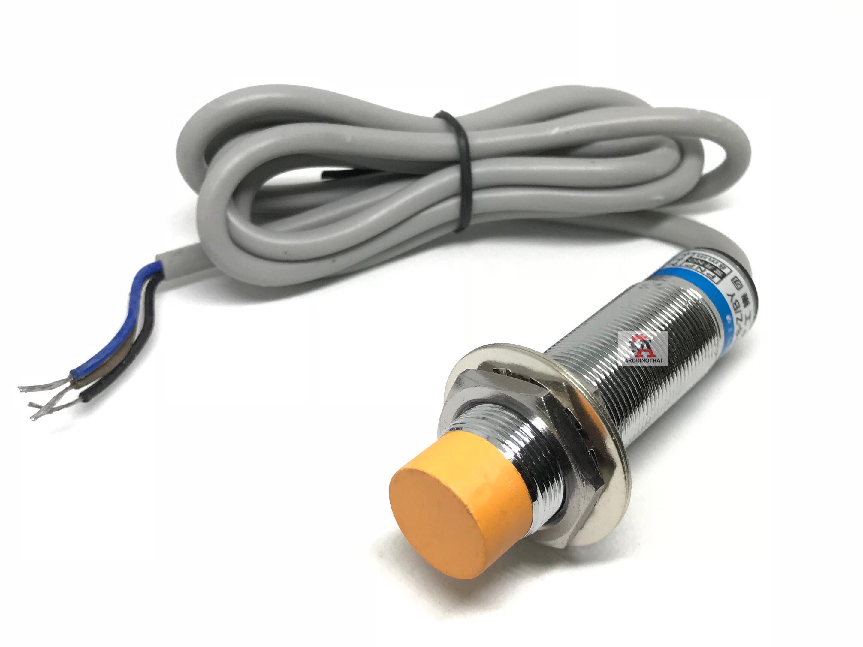 เซนเซอร์ตรวจจับโลหะ ระยะสูงสุด 8 mm เซนเซอร์ OD ขนาด 18mm Inductive proximity switch sensor สต็อกไทยส่งไว