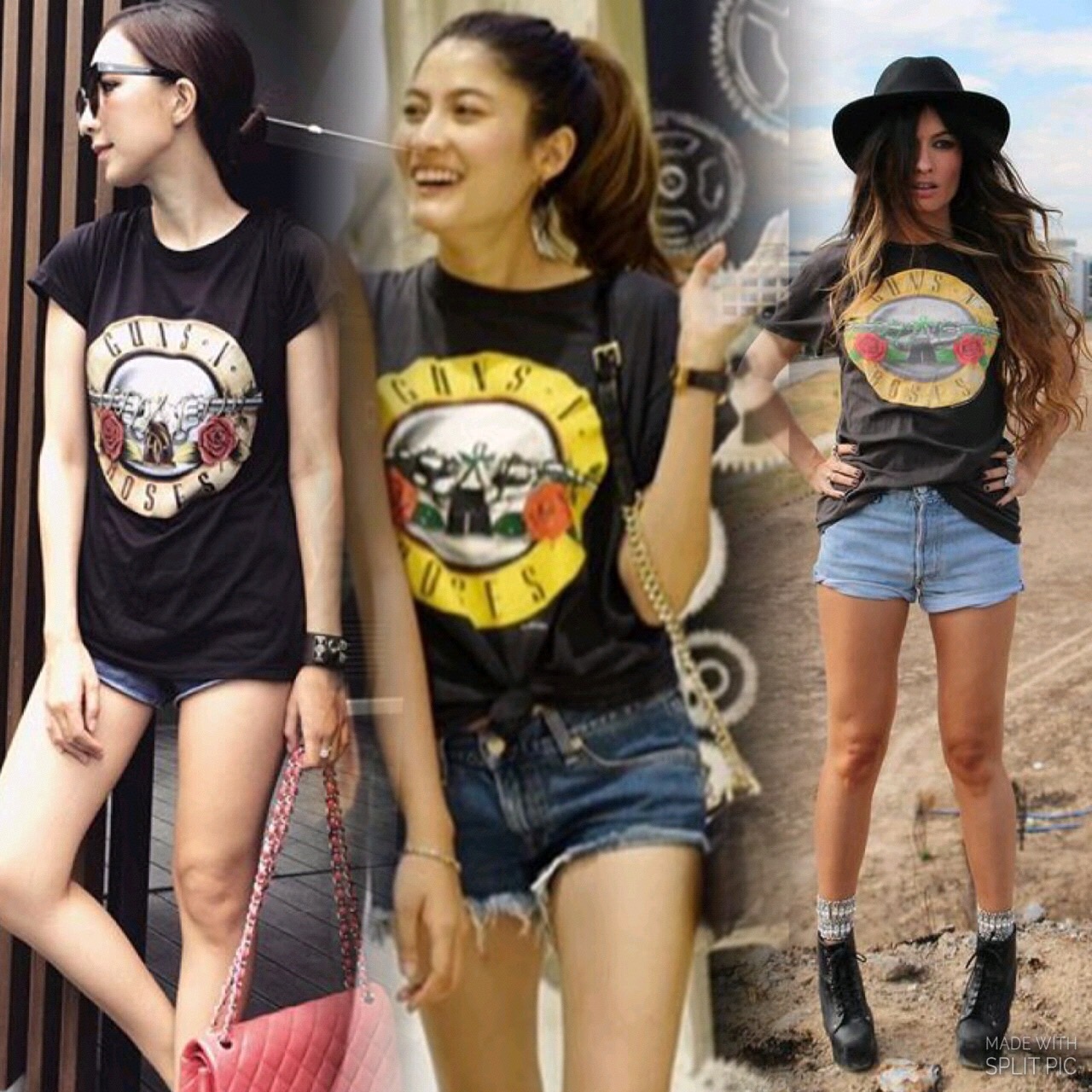 ลายขายดีมาเพิ่มจองด่วนนะคะ Vintage Band T-Shirt เสื้อยืดสกรีน ลาย Guns'n Rose ช่วงนี้กลับมาhot hit อีกครั้งในหมู่ดาราเซเลบ ใส่กันเยอะค่ะ ไม่อยากตกเทรนด์ จัดกันไปเลยค่ะ
