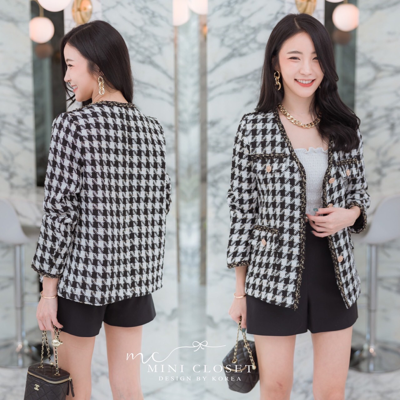 เบลเซอร์เสื้อคลุมผ้าtweed