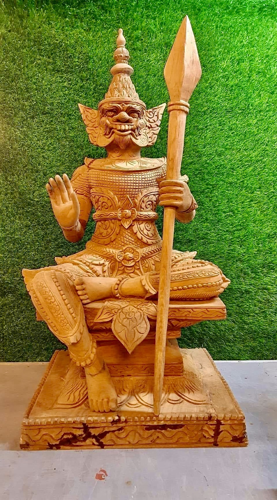 พระพิราพ พระพิราพไม้สักทองแกะสลัก