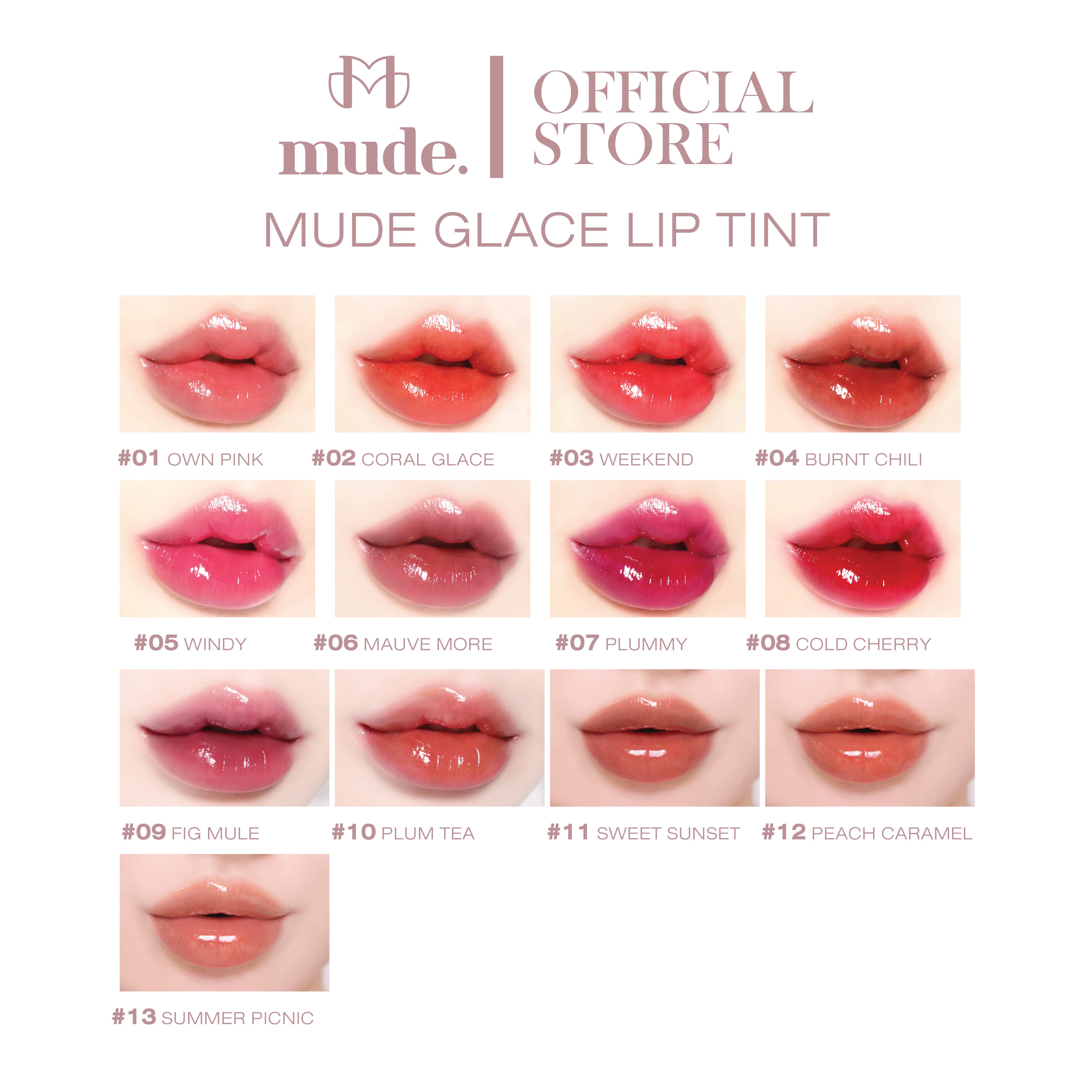 MUDE GLACE LIP TINT 3 G. ( ลิปทิ้น ลิป ติดทน )