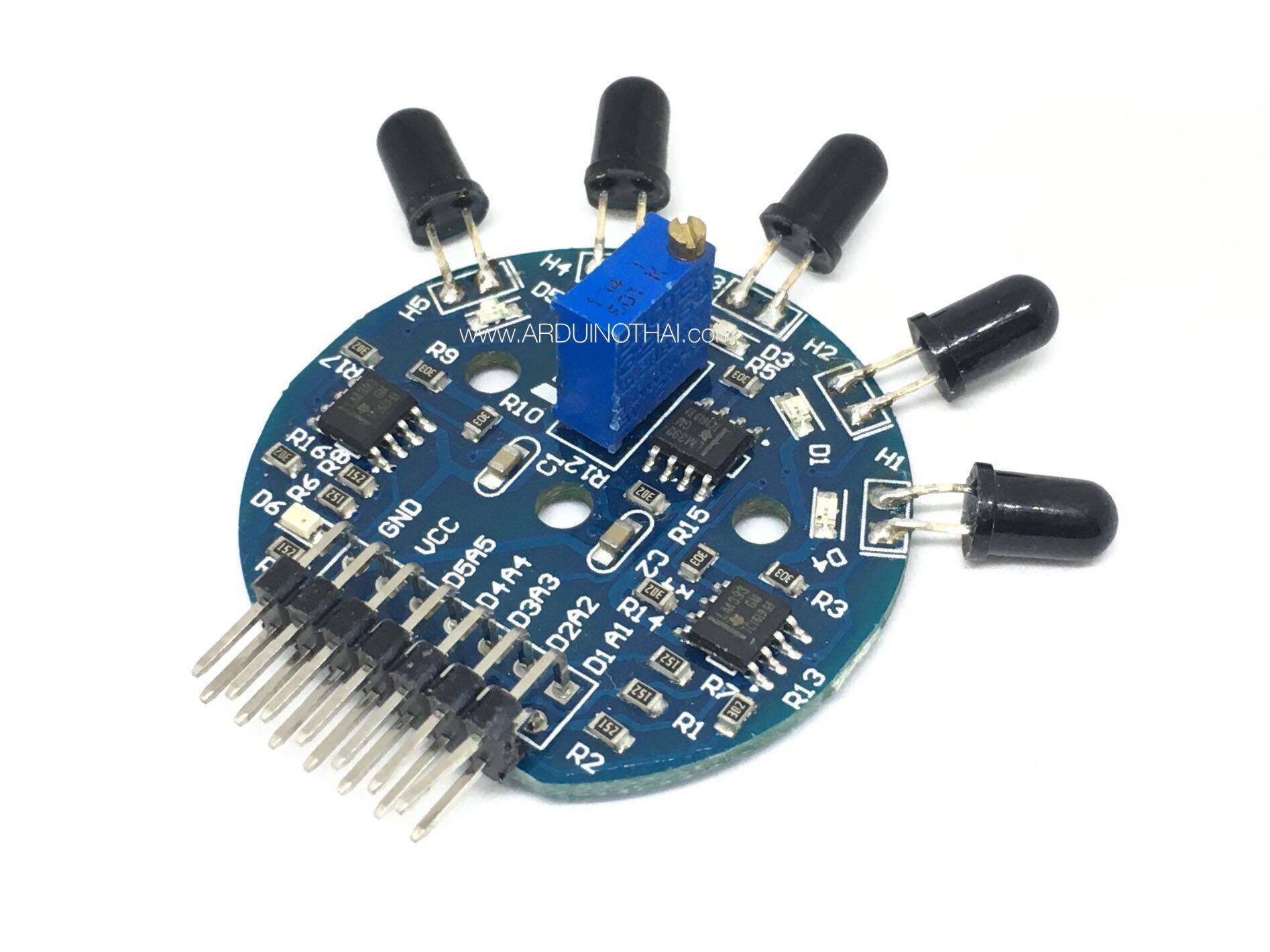 5-way infrared flame sensor module (เซนเซอร์ตรวจจับเปลวไฟอินฟาเรด)