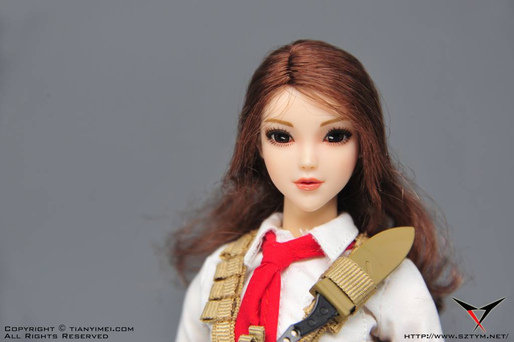 Dolls'Oddsaga DH-001 / DH-002 Fighting Girl "Red Scarf" 1:6 Head Scuplt Presented by Technic Toys(R) 2 styles