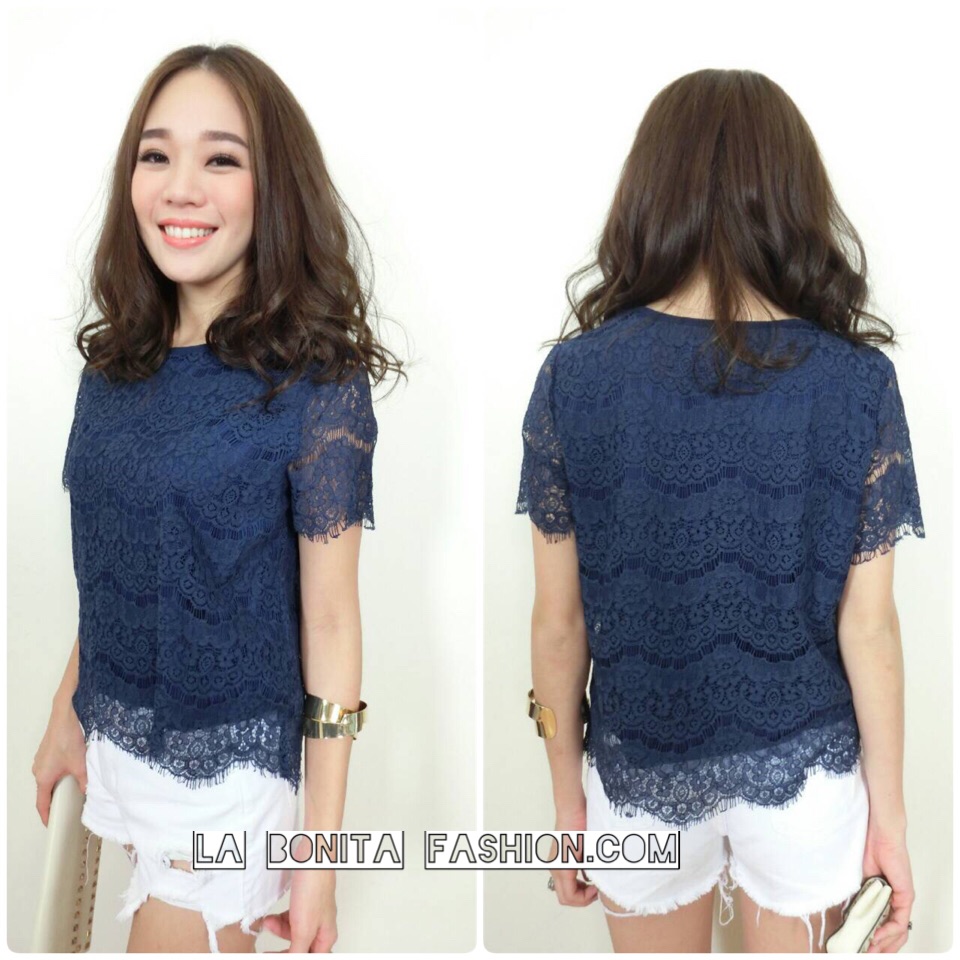 Lace Garden Top (ONLY @Naked Studio) เสื้อตัวสั้นลูกไม้อย่างดี มีซับในในตัว งานดีเย็บเก็บริมขอบเรียบร้อยค่ะ ใส่ได้กับทั้งยีนต์ขาสั้นและยาวนะค่ะ