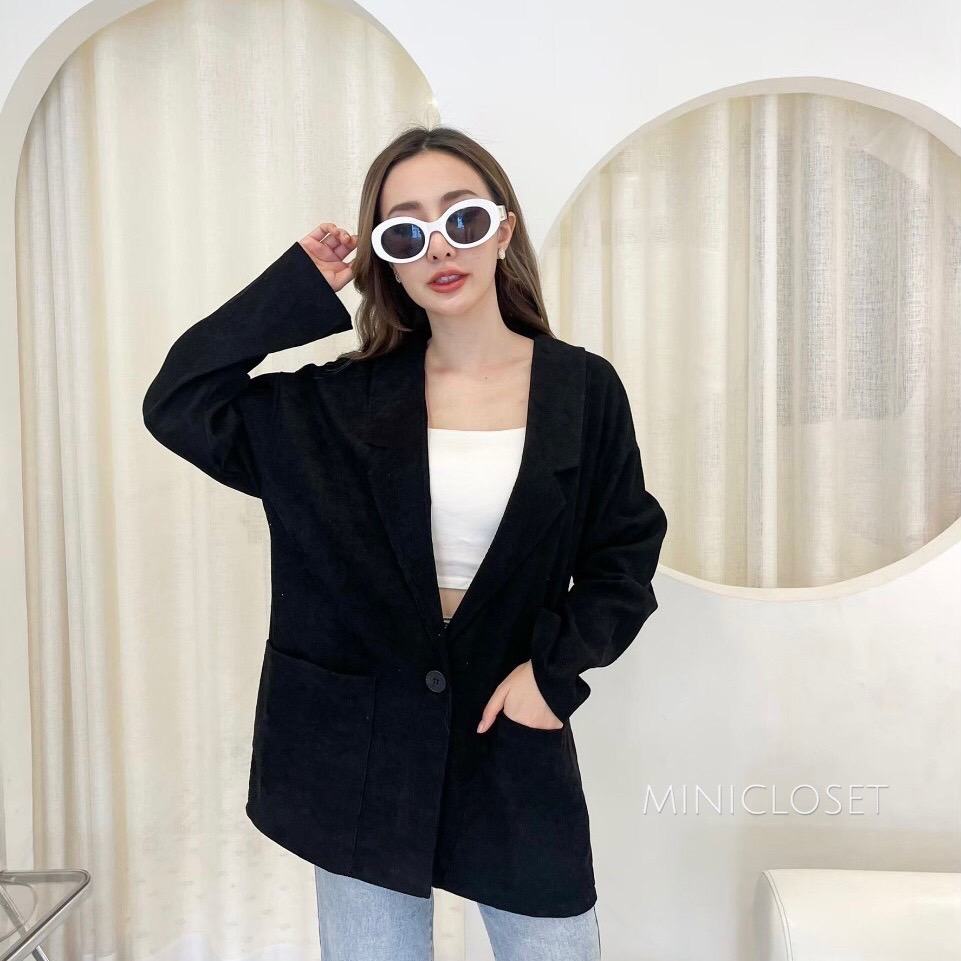 Blazer เบลเซอร์ สูทลำลองหญิง ผ้าลูกฟูก