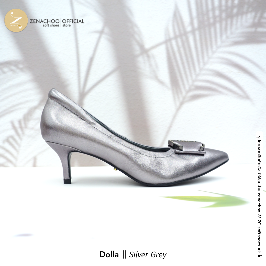ทรงปกติเปลี่ยนไซส์ได้-ไม่รับคืน ทรงขายดี Zenachoo รุ่น Dolla สูง 2 นิ้ว รองเท้าหนังแกะแท้ หนังนิ่ม พื้นนุ่ม