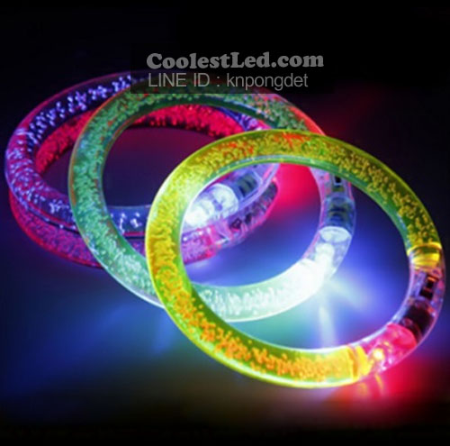 กำไลข้อมือเรืองแสง มีไฟ LED กระพริบ ลายฟองอากาศ แบบเปลี่ยนถ่านได้