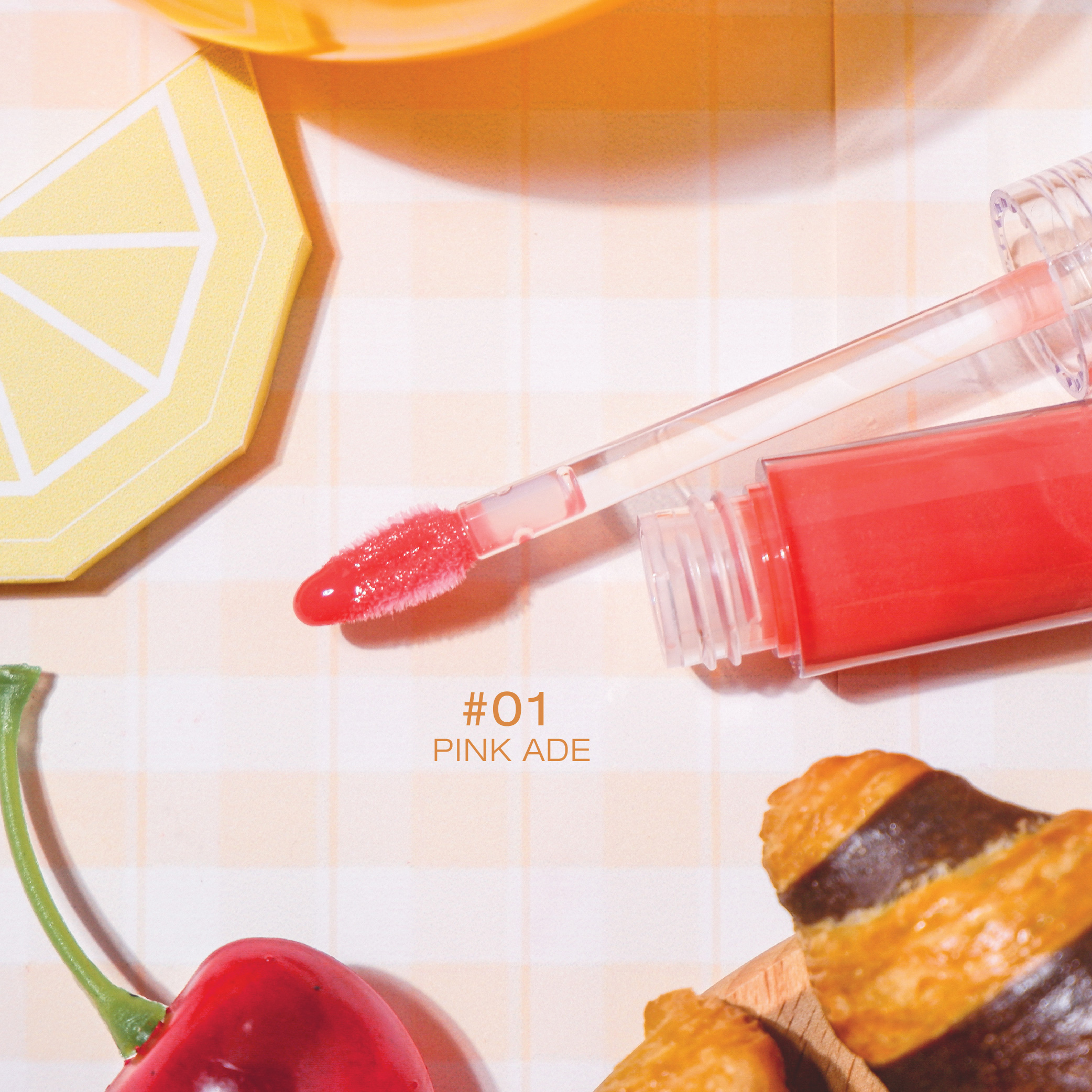 MUDE GLACE LIP GLOSS 01 PINK ADE 4.1G. (ลิปกลอส)