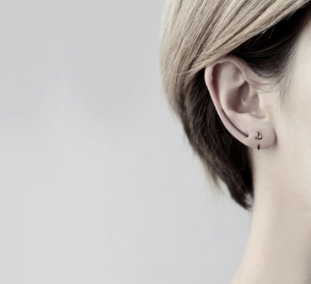 ต่างหูสำหรับผิวแพ้ง่าย เงินแท้ 92.5% U mini Clip