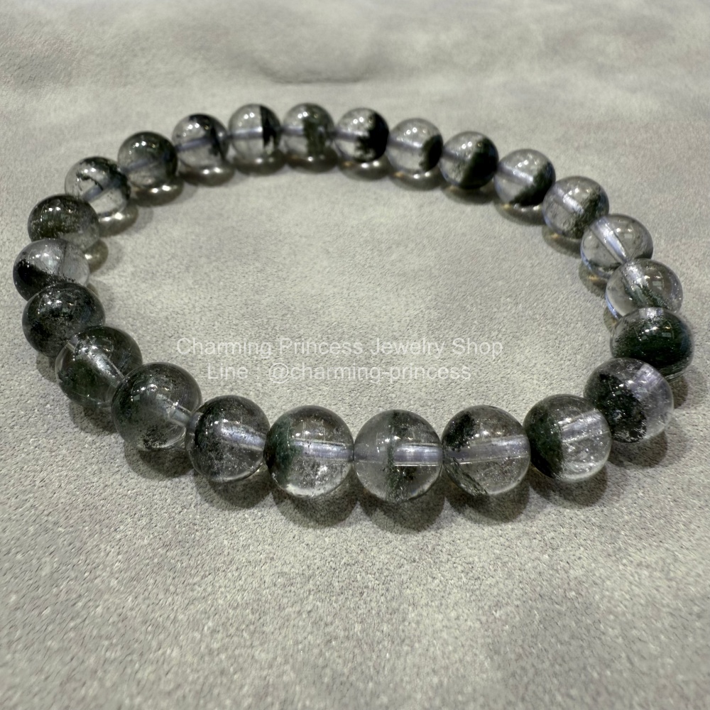 โป่งข่ามเขียว (Green Garden Quartz) 8 mm *ฟอร์มสวยมาก หายากค่ะ*