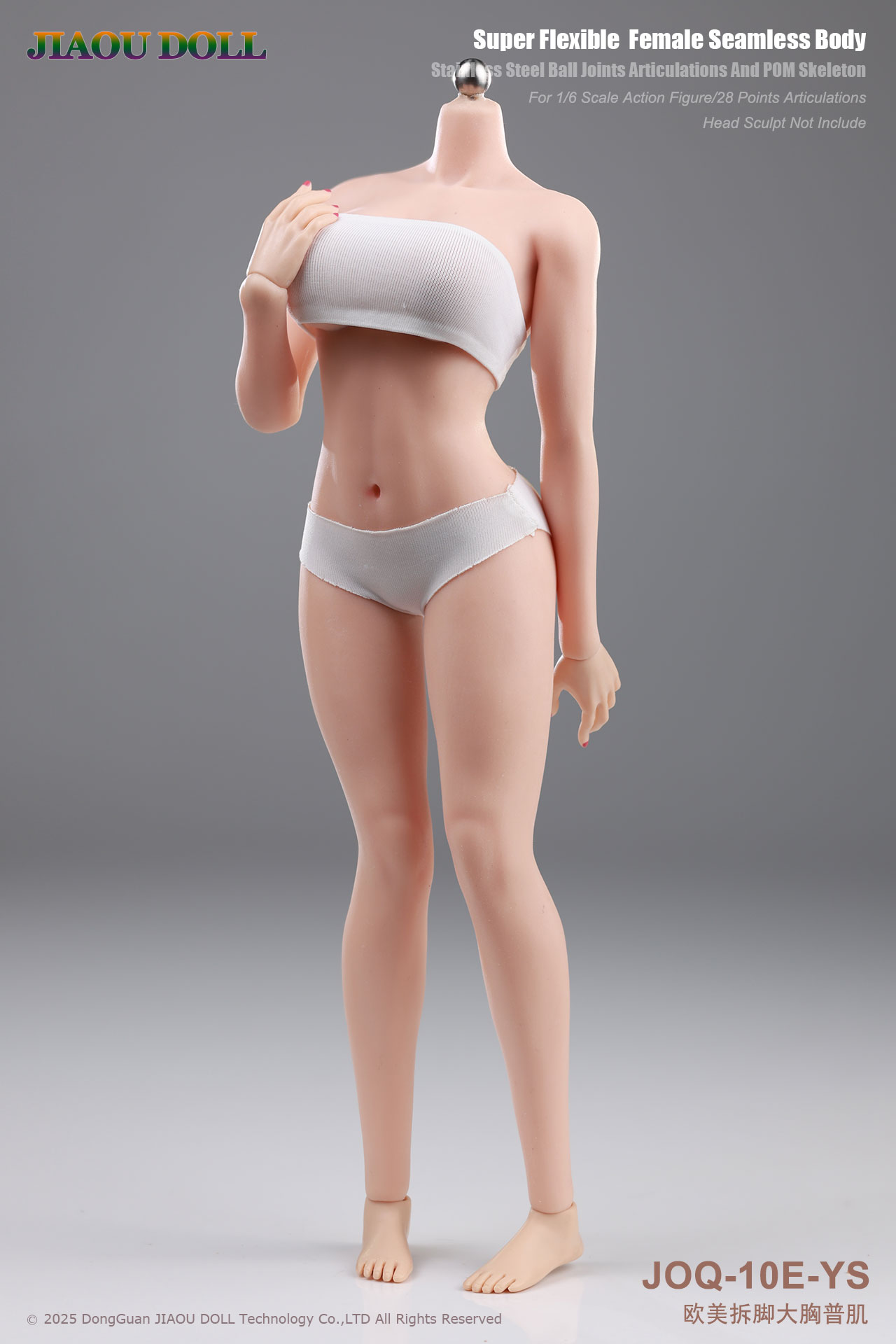 JIAOUDOLL JOQ-10E 1/6 Super Flexible Female Seamless Body Detachable Feet Lager Breasts Without Head