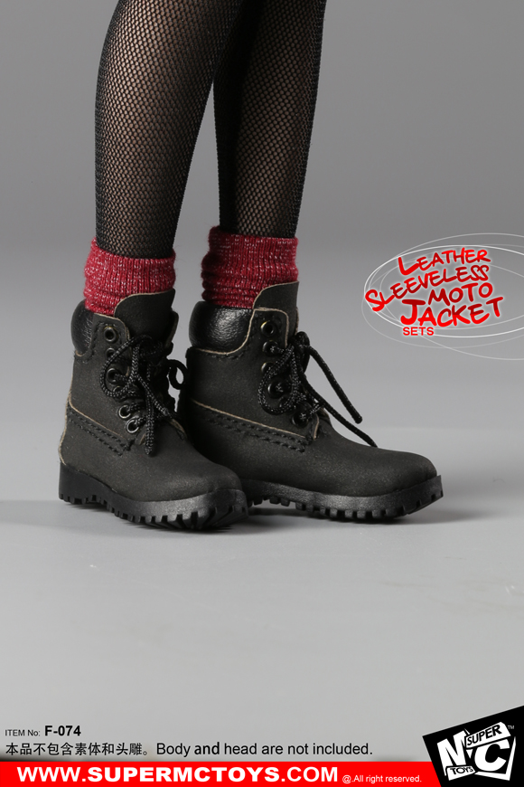 SuperMCTOYS F-074 Leather Sleeveless Moto Jacket Sets