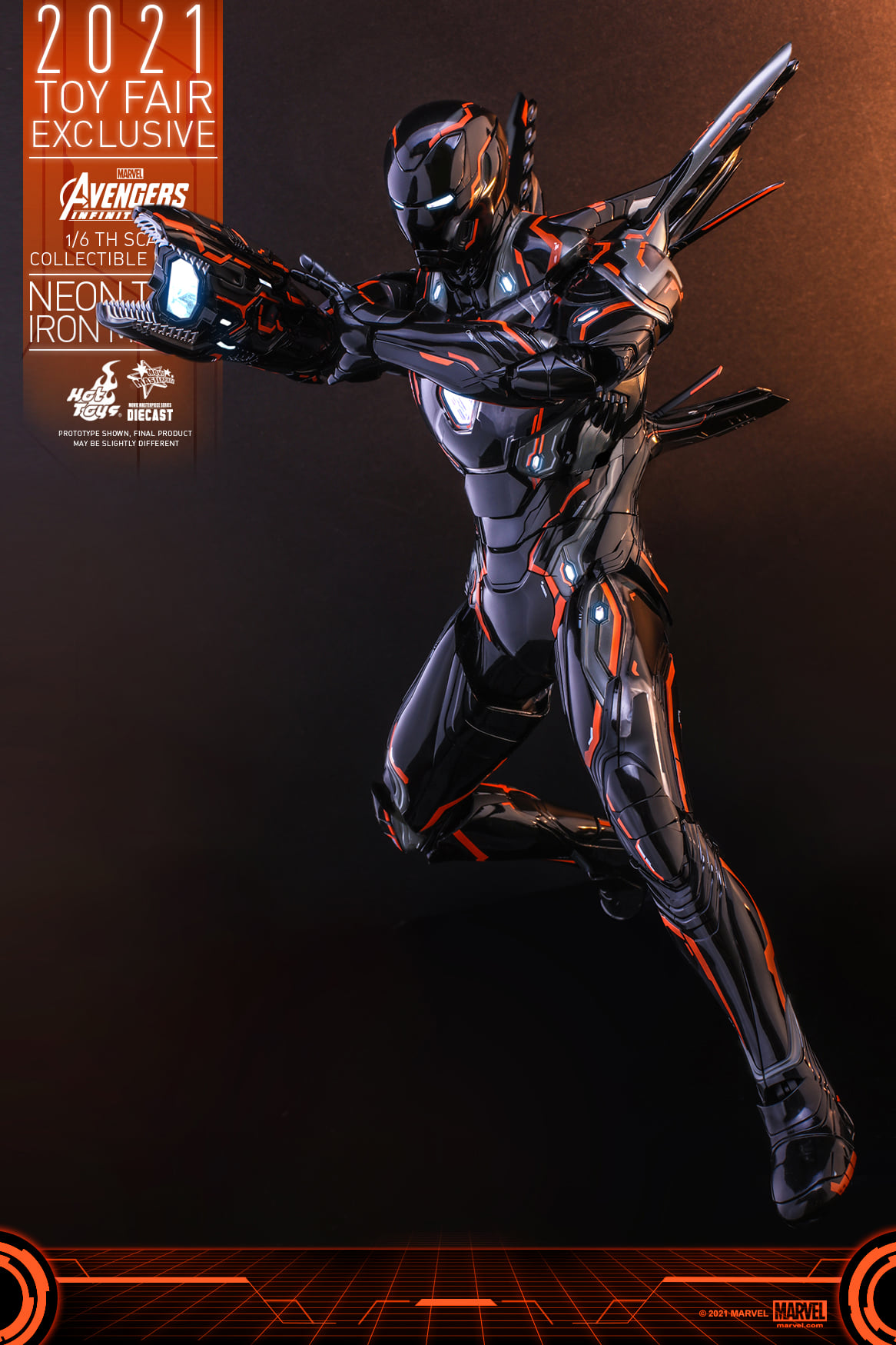 Hot Toys MMS597D39 1/6 Avengers: Infinity War - Neon Tech Iron Man 4.0 [Toy Fair Exclusive 2021]