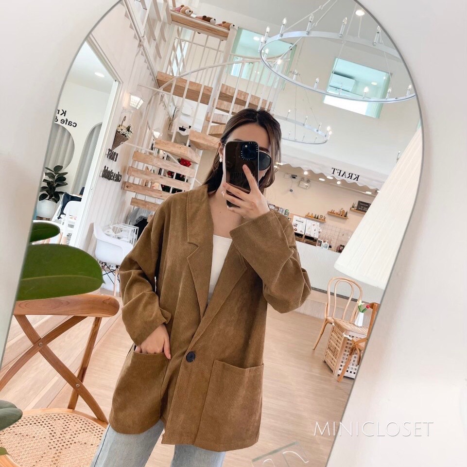 Blazer เบลเซอร์ สูทลำลองหญิง ผ้าลูกฟูก