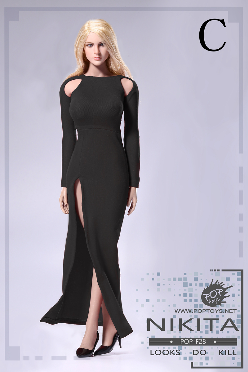 POPTOYS F28A, B, C NIKITA bare-shouldered evening dress suit