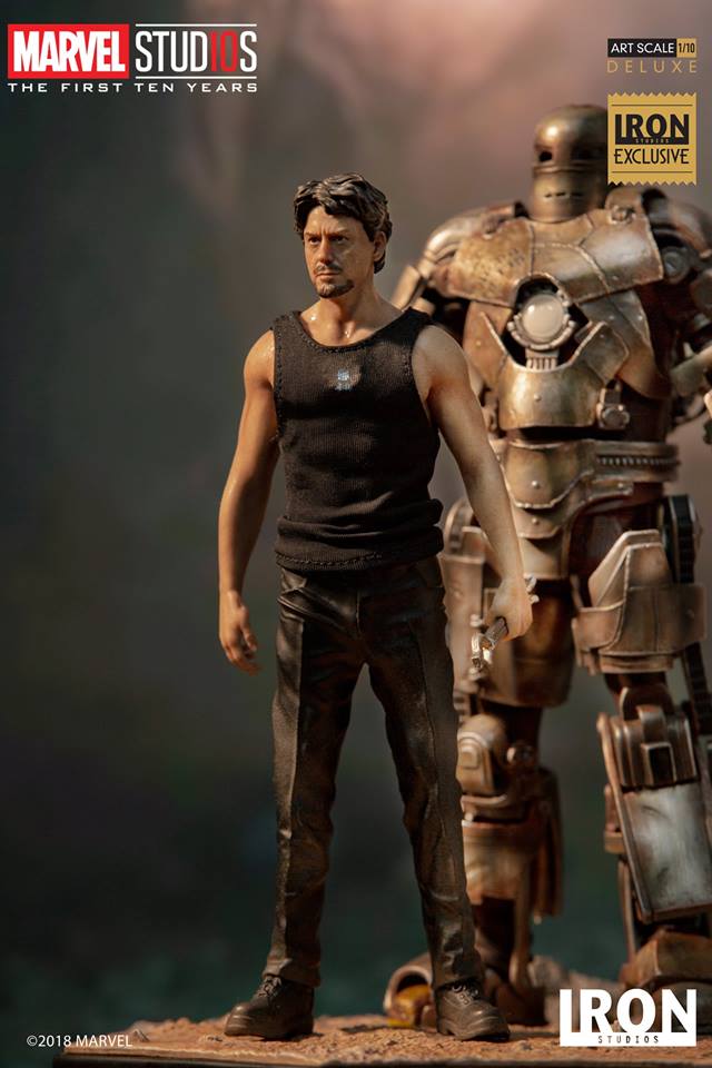 Iron Studios Deluxe Art Scale 1/10 Tony Stark & Mark I (EX)