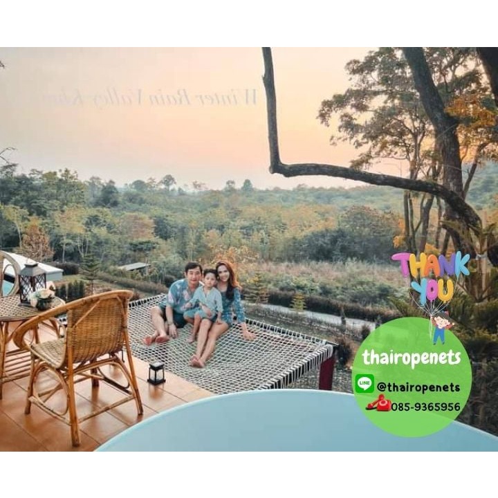 รุ่น Premium Garden เปลตาข่ายในสวน เปลตาข่ายริมสระว่ายน้ำ ติดตั้งง่าย แถมฟรีเชือกมัดโครงเปลตาข่าย