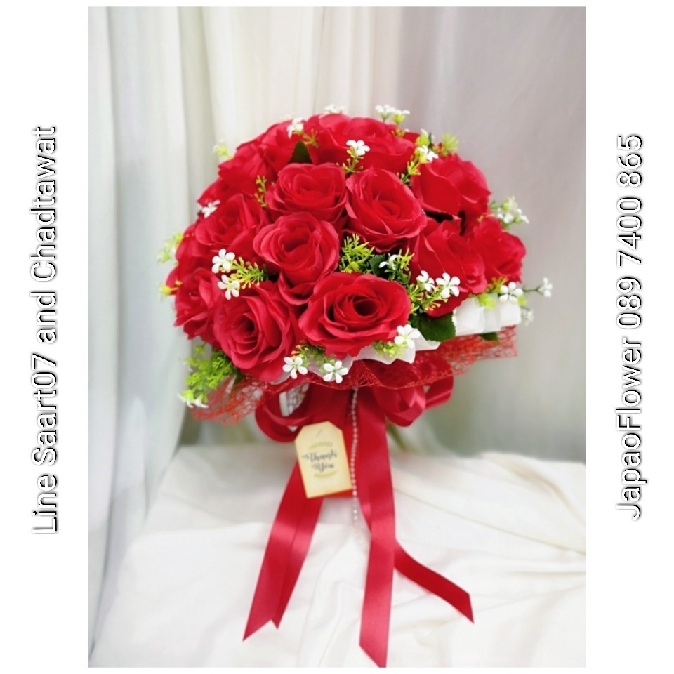 ช่อดอกกุหลาบแห้ง สีแดง