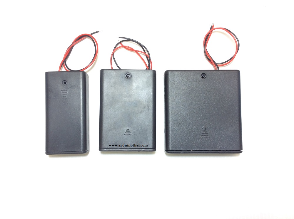 รางถ่าน AA พร้อมสวิตช์และฝาปิด