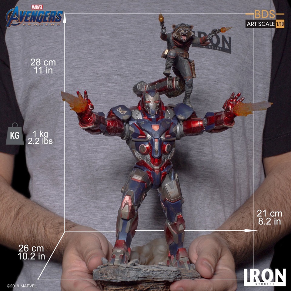 Iron Studios BDS Art Scale 1/10 Avengers: Endgame - Iron Patriot & Rocket
