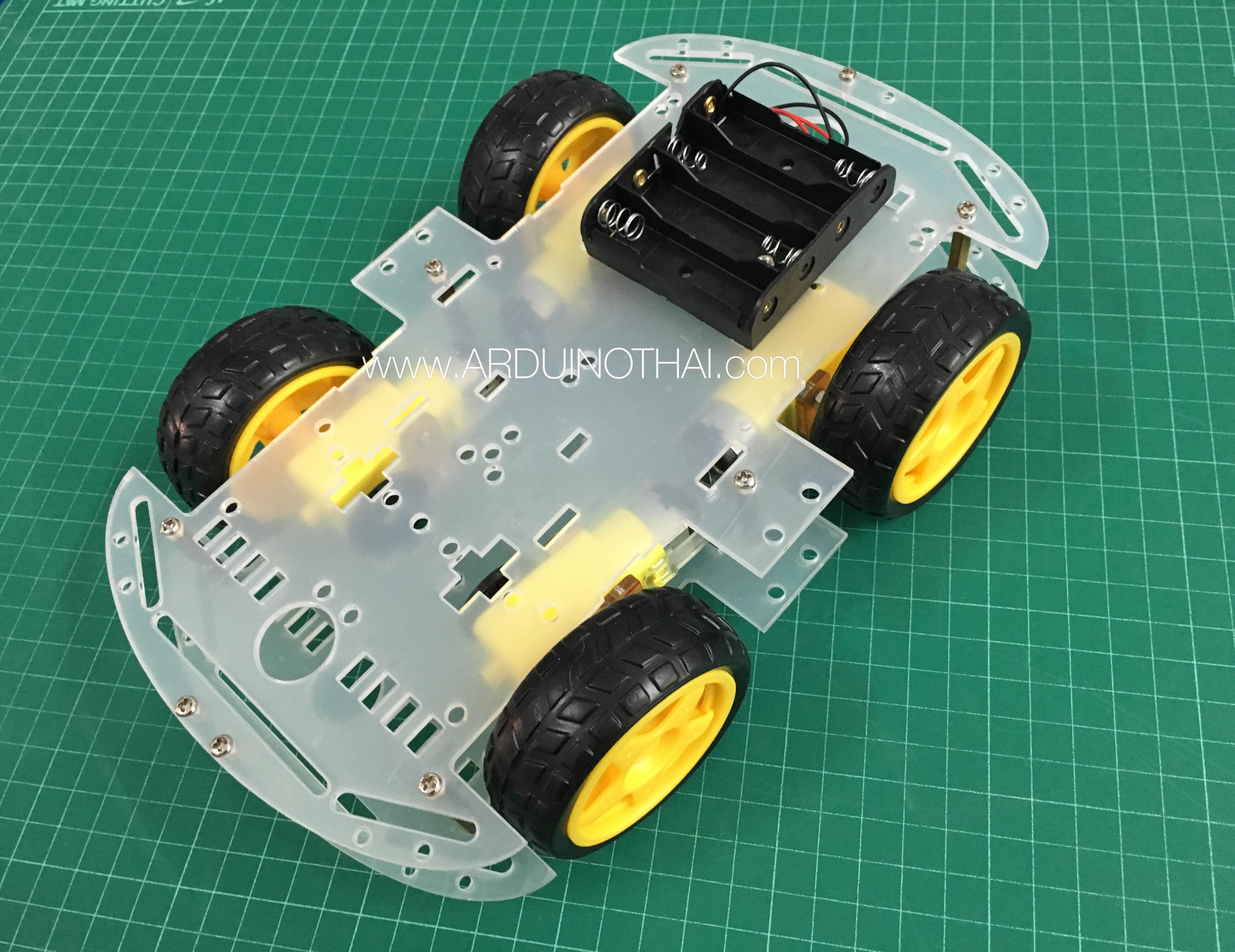 4WD smart car chassis โครงรถ โครงหุ่นยนต์ (สีใส) สต็อกไทยส่งไว