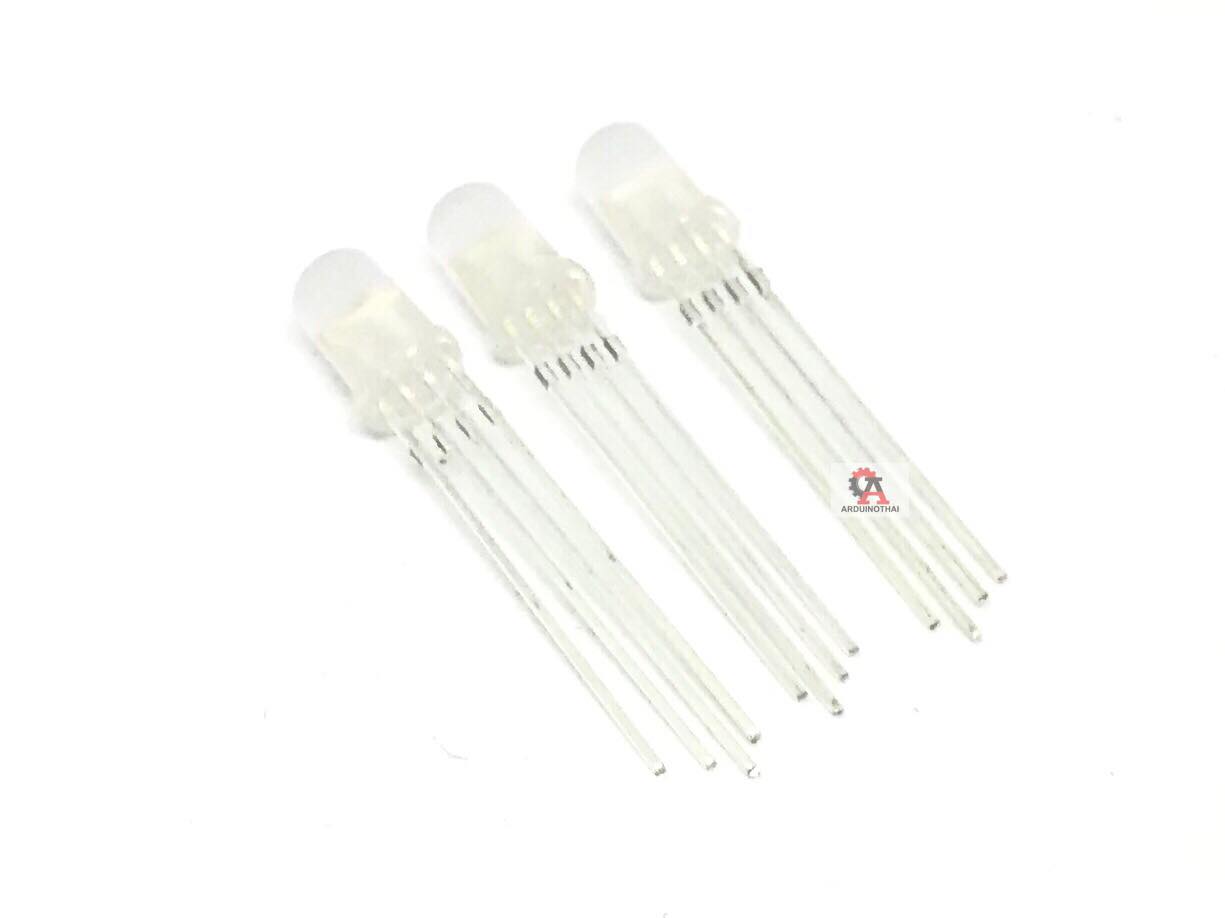 RGB LED 5mm จำนวน 3 ดวง (หลอดขุ่น)