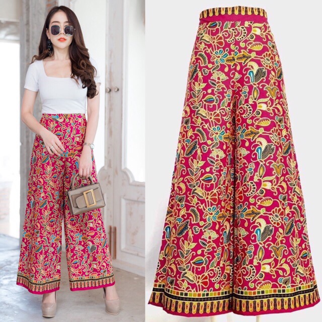 กางเกงลายผ้าไทย กางเกงลายดอกไม้