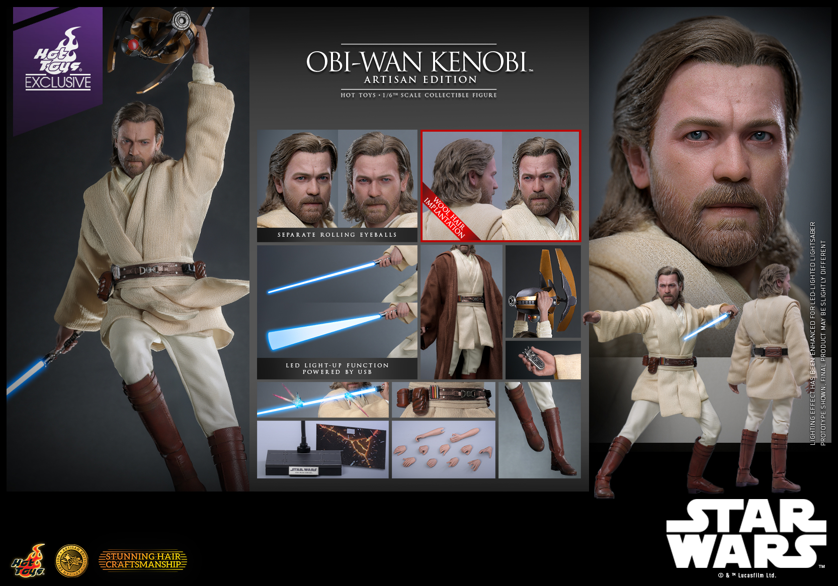 Hot Toys MMS809AE Star Wars: Attack Of The Clones - Obi-Wan Kenobi (Artisan Edition) [Hot Toys Exclusive]