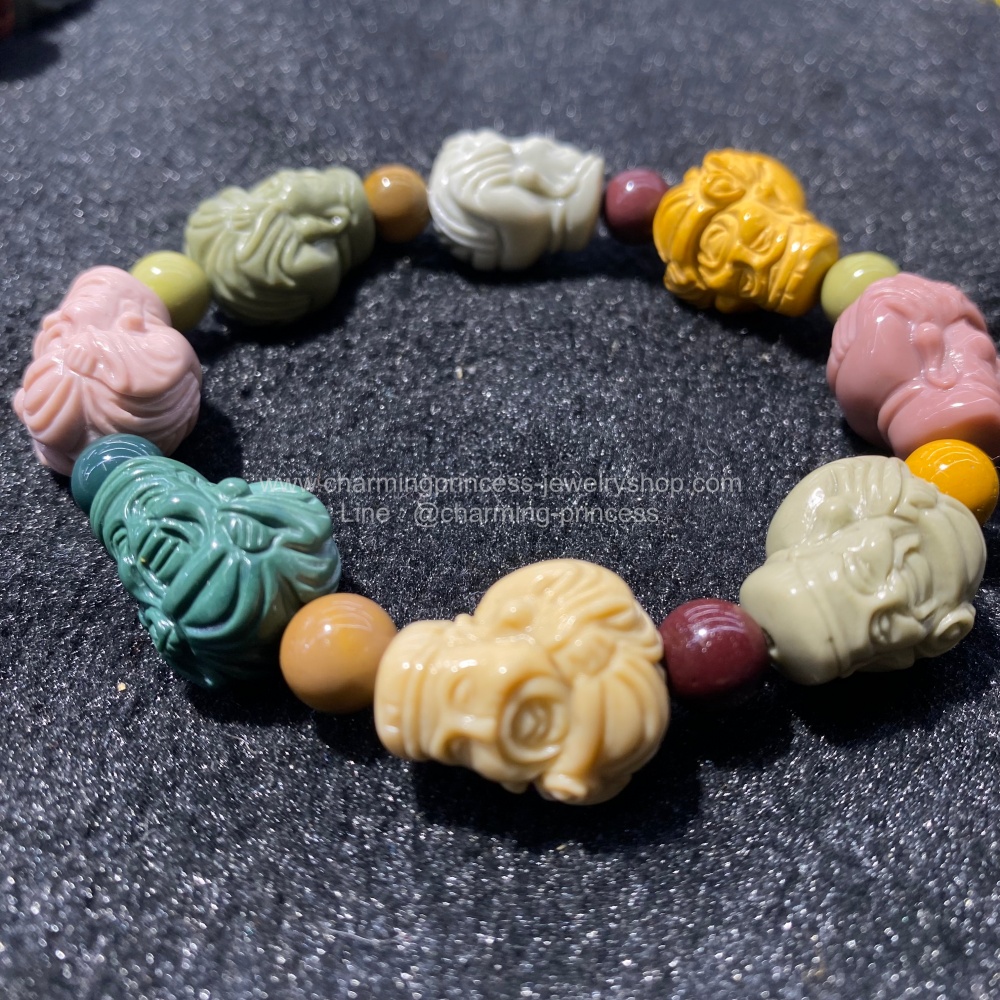 เทพเจ้าไฉ่ซิงเอิ๊ย แกะบน อัลซาอาเกต Alashan Agate Carved God of wealth