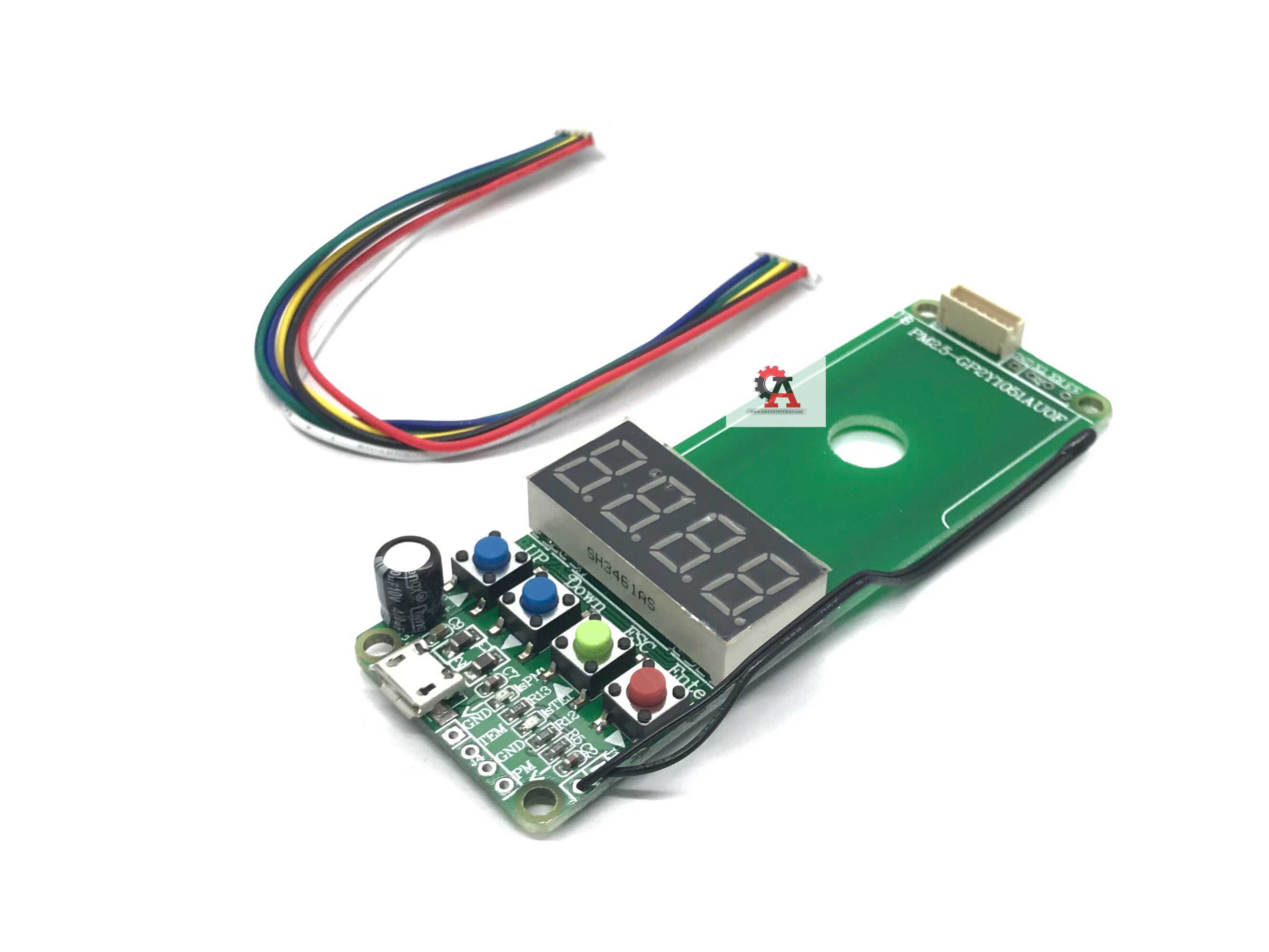Dust Sensor Module with Temperature and PM2.5 Monitoring Board (GP2Y1051AU0F)