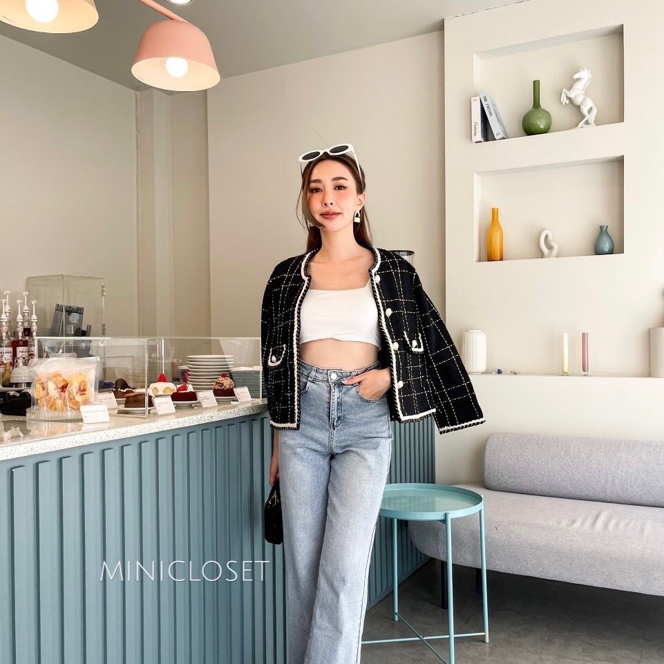 เสื้อคลุมผ้าทวีต เสื้อทวีตสไตล์ชาแนล เสื้อคลุมเรียบหรูดูแพง