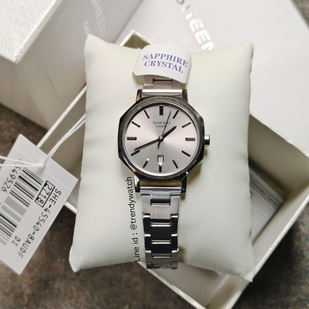 นาฬิกาข้อมือ Casio Sheen อะนาล็อก กระจกแซฟไฟร์ SHE-4554 Series SHE-4554D-8 | SHE-4554GM-9 | SHE-4554BM-1 | SHE-4554PGM-4