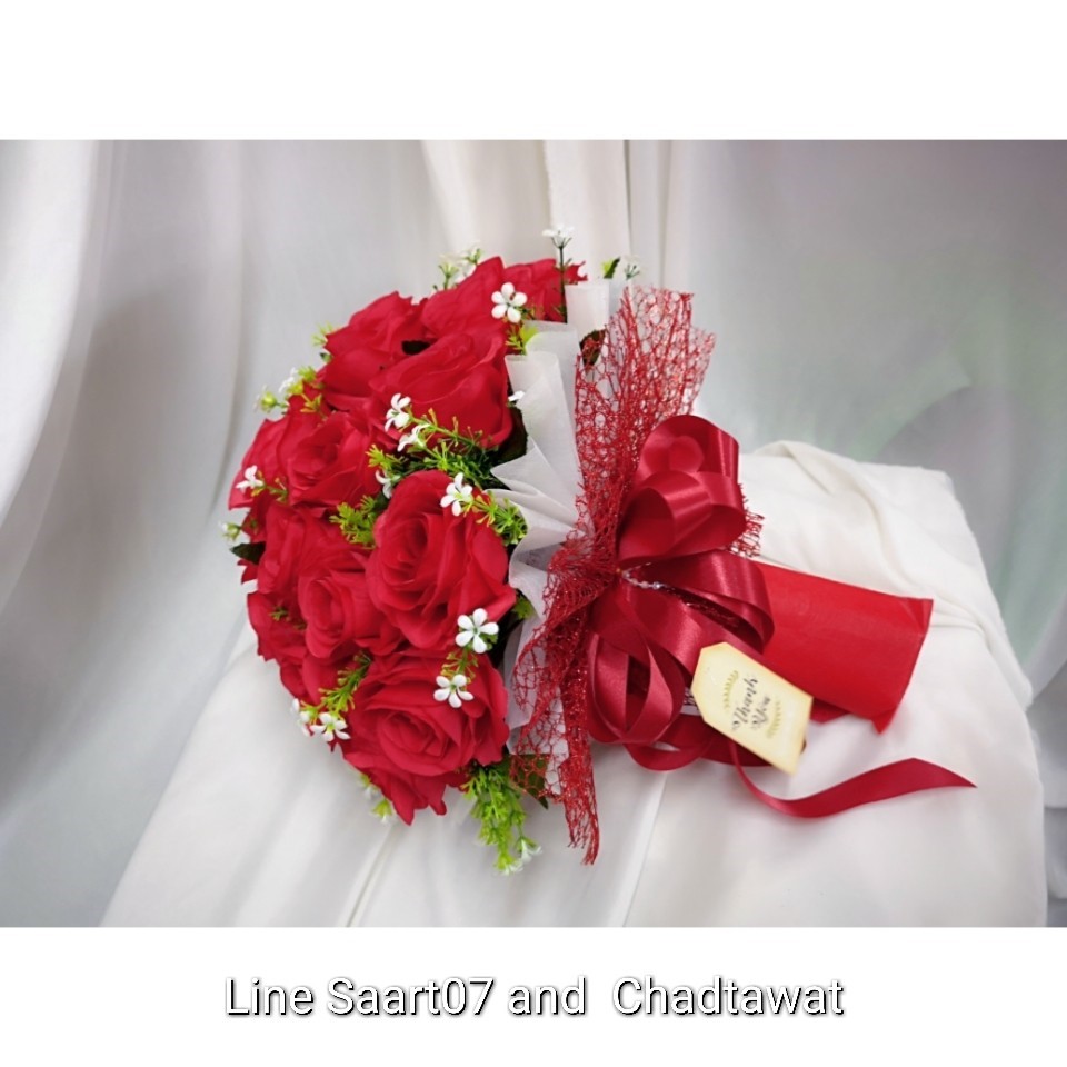 ช่อดอกกุหลาบแห้ง สีแดง