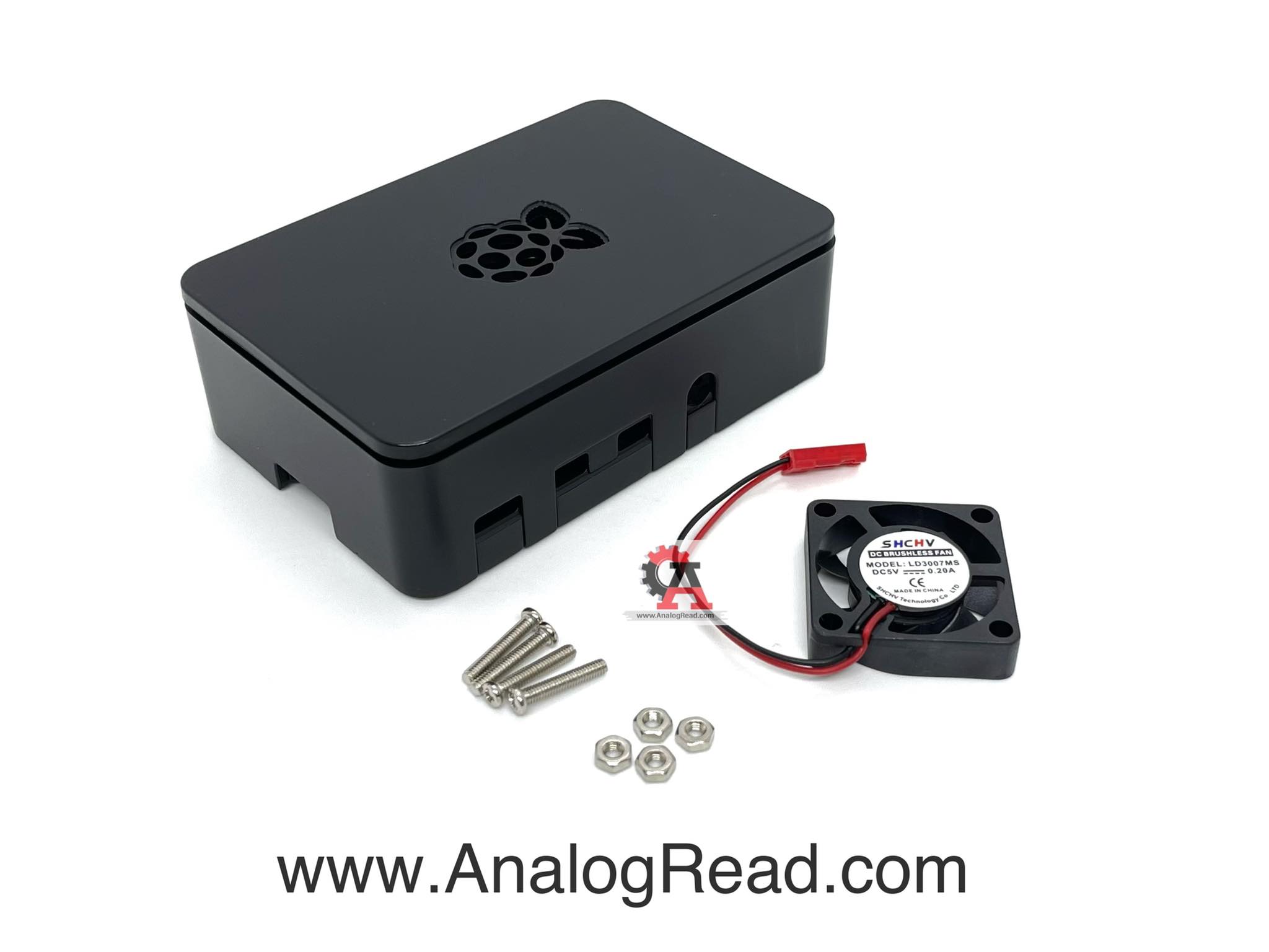 Raspberry pi 4 case (Black) เคสพลาสติกสำหรับราสเบอรี่พาย 4 สีดำ+พัดลม