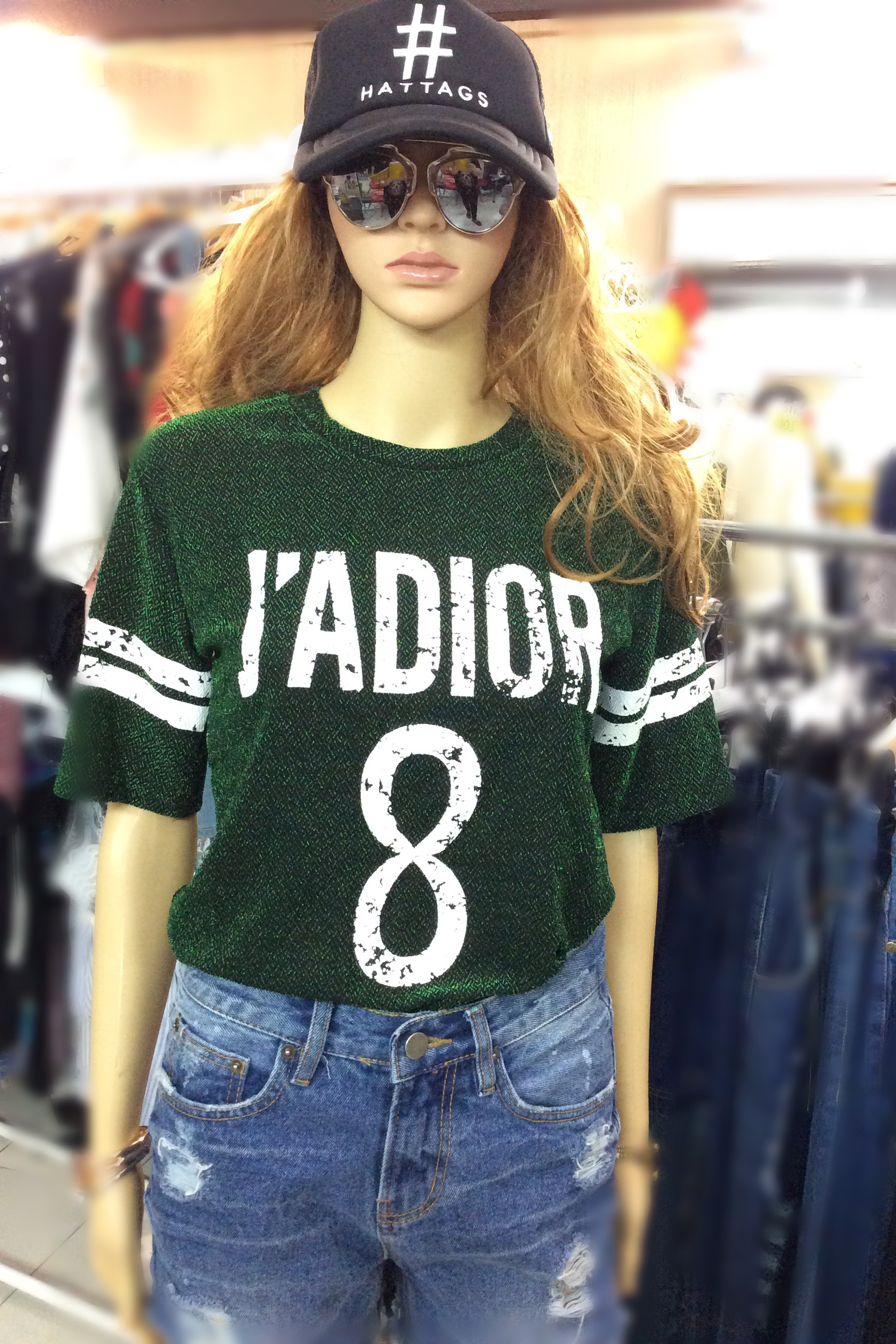 🦋เสื้อยืดสไตล์เกาหลี ผ้าวิ้งๆวาวๆ สกรีน J'ADIOR 8 เนื้อผ้านุ่มนิ่มใส่สบาย