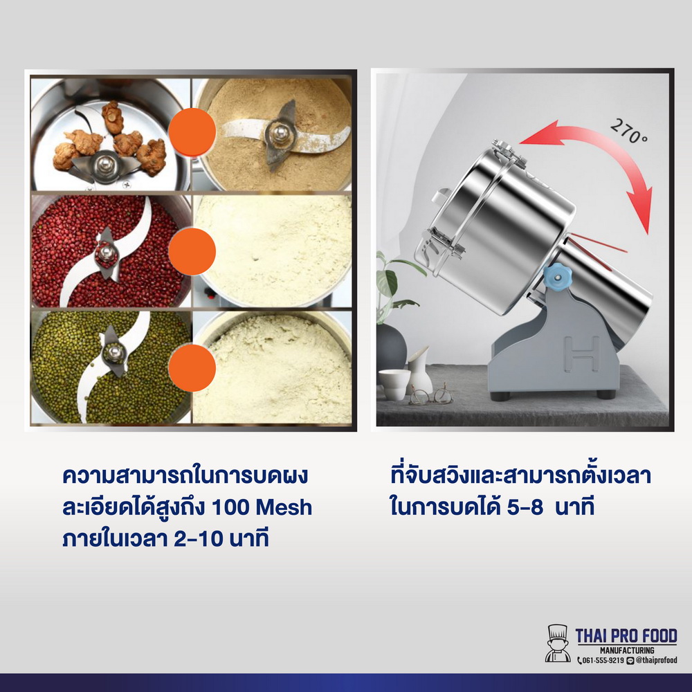 เครื่องบดอเนกประสงค์ รุ่น 800 กรัม (สเเตนเลส SUS304)