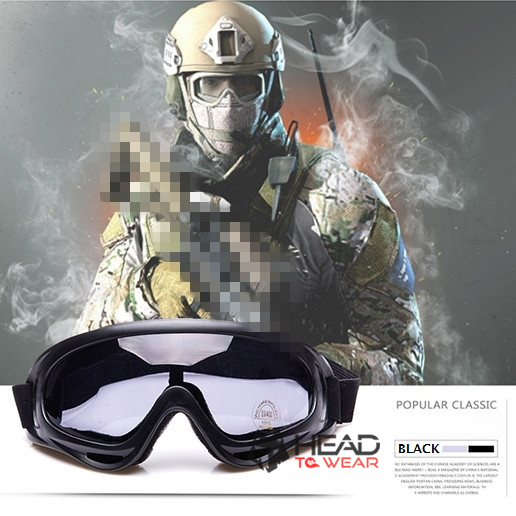 แว่นกันลม กันUV กันฝุ่น : สีดำ Black รหัส GA002