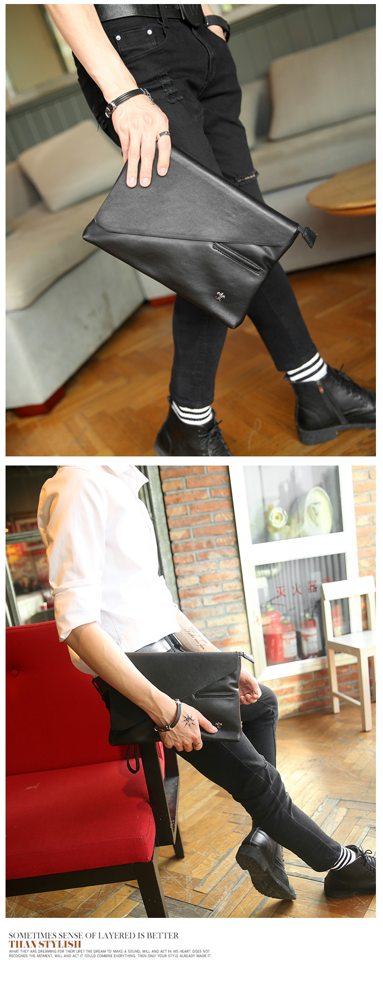พร้อมส่ง กระเป๋าคลัทซ์ผู้ชาย ใส่โทรศัพท์มือถือ แฟชั่นเกาหลี