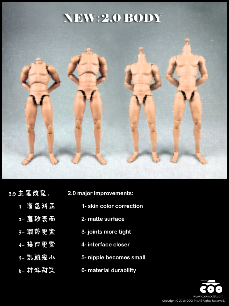 COOMODEL BD001, BD002 Narrow shoulders male Body 2.0