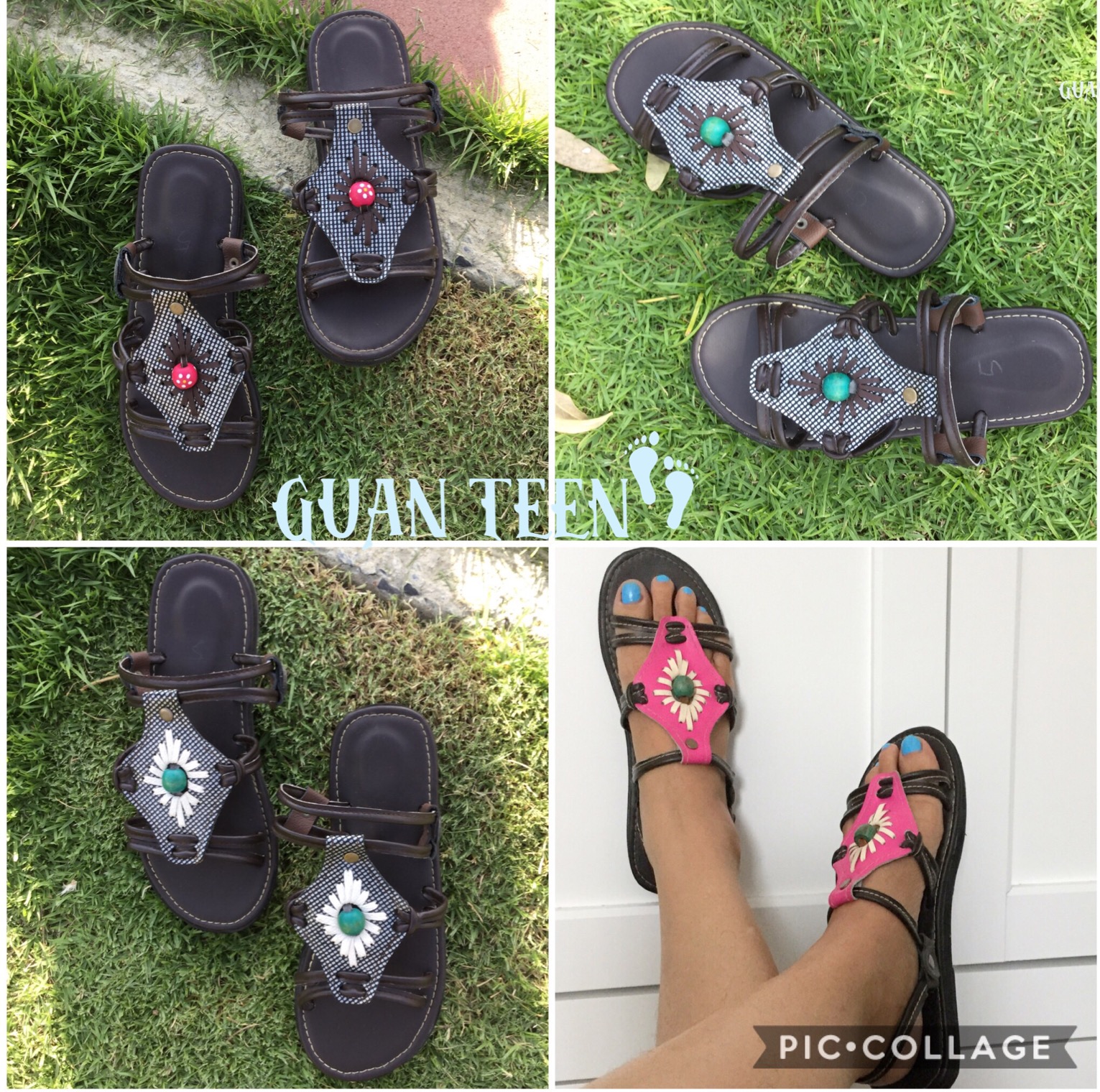 รองเท้าโบฮีเมียน รองเท้าหนังHandmade