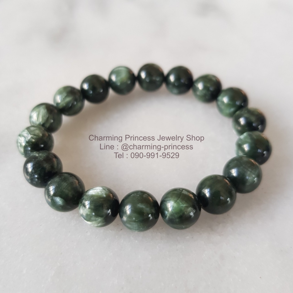 Seraphinite เซราฟิไนต์ หินนางฟ้า 10 มม AA