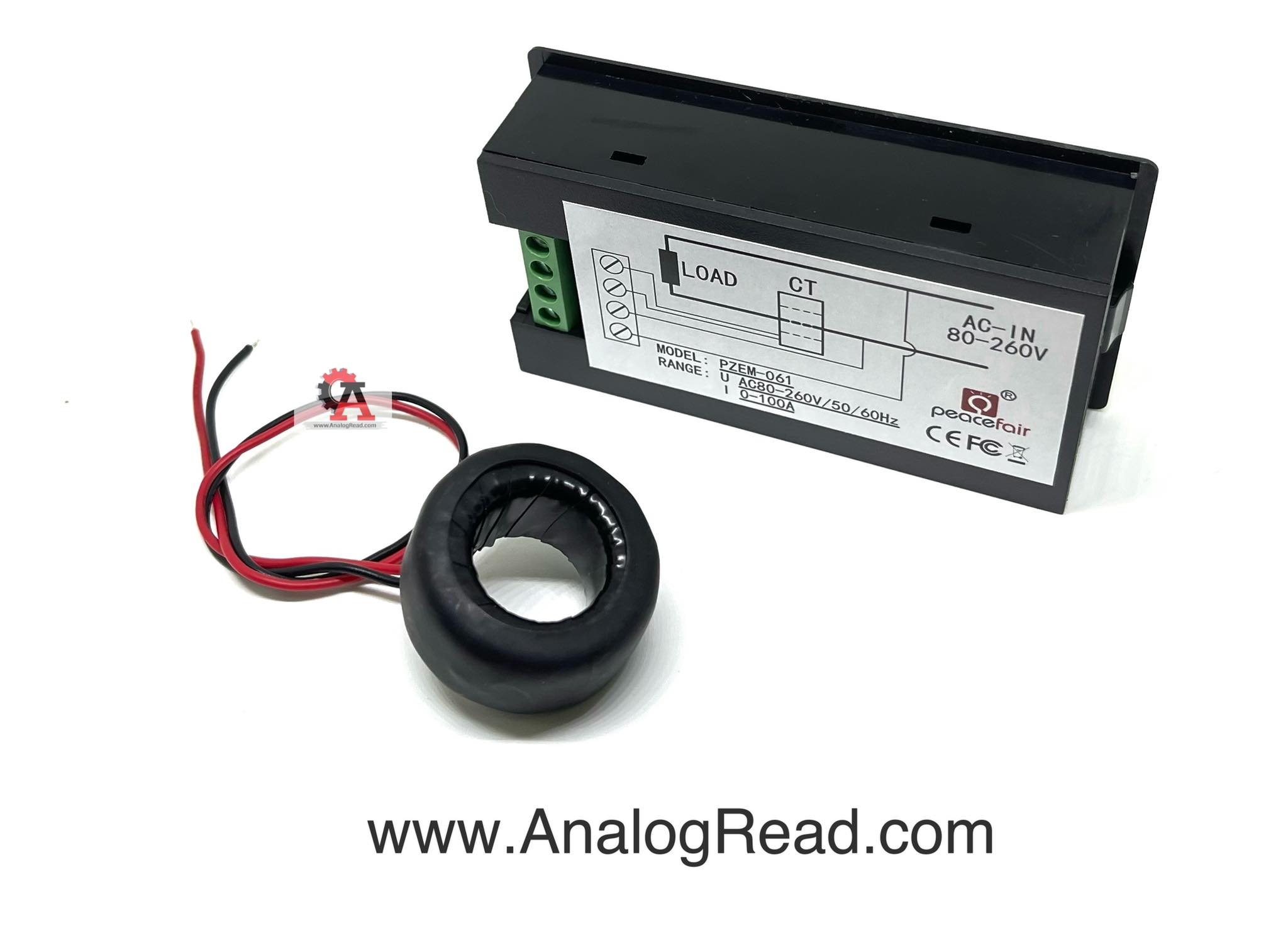 โมดูลวัดการใช้พลังงานไฟฟ้า PZEM-061 AC Module with closed CT