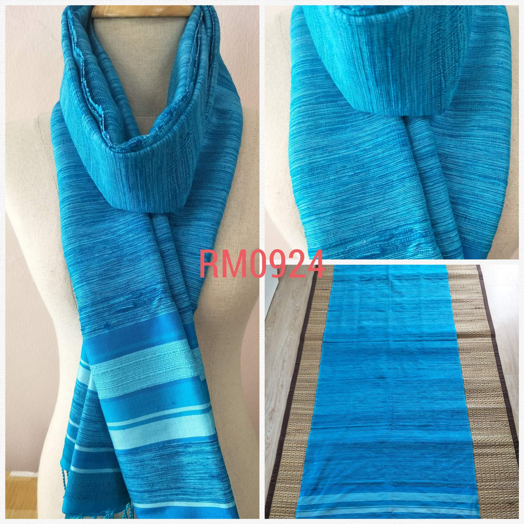 ผ้าคลุมไหล่ ไหมแท้ทอมือ ลายสี่เส้น/สายฝน Thai Silk Hand-woven Shawls