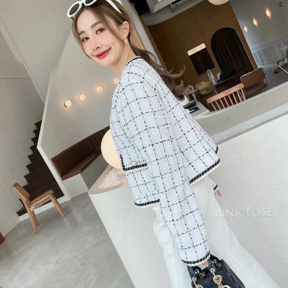 เสื้อทวีตแขนยาว เสื้อคลุมผ้าทวิต