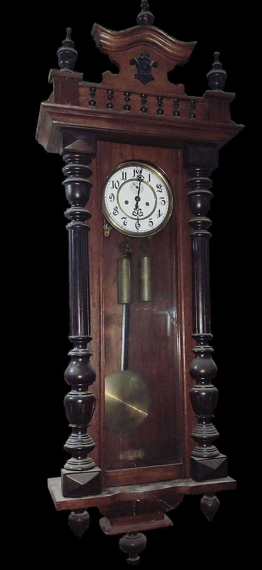 นาฬิกาไหมซอ GB เยอรมัน หน้าปัดกระเบื้อง นาฬิกาไหมซอสองถ่วง