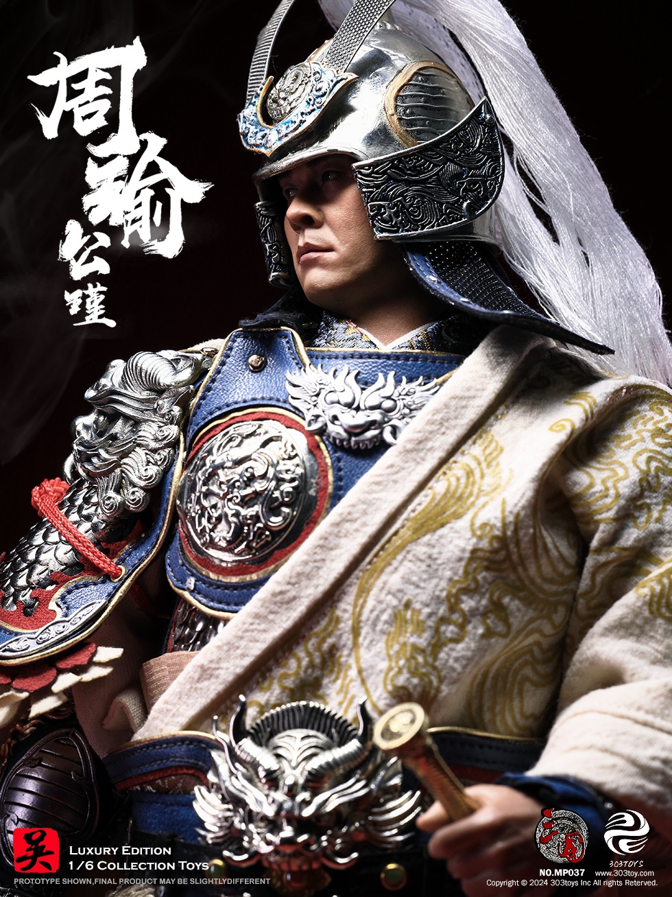 303TOYS MP037 + MP038 THREE KINGDOMS SERIES - ZHOU YU GONGJIN (EXCLUSIVE EDITION) + WHITE TIGER, THE STEED OF ZHOU YU