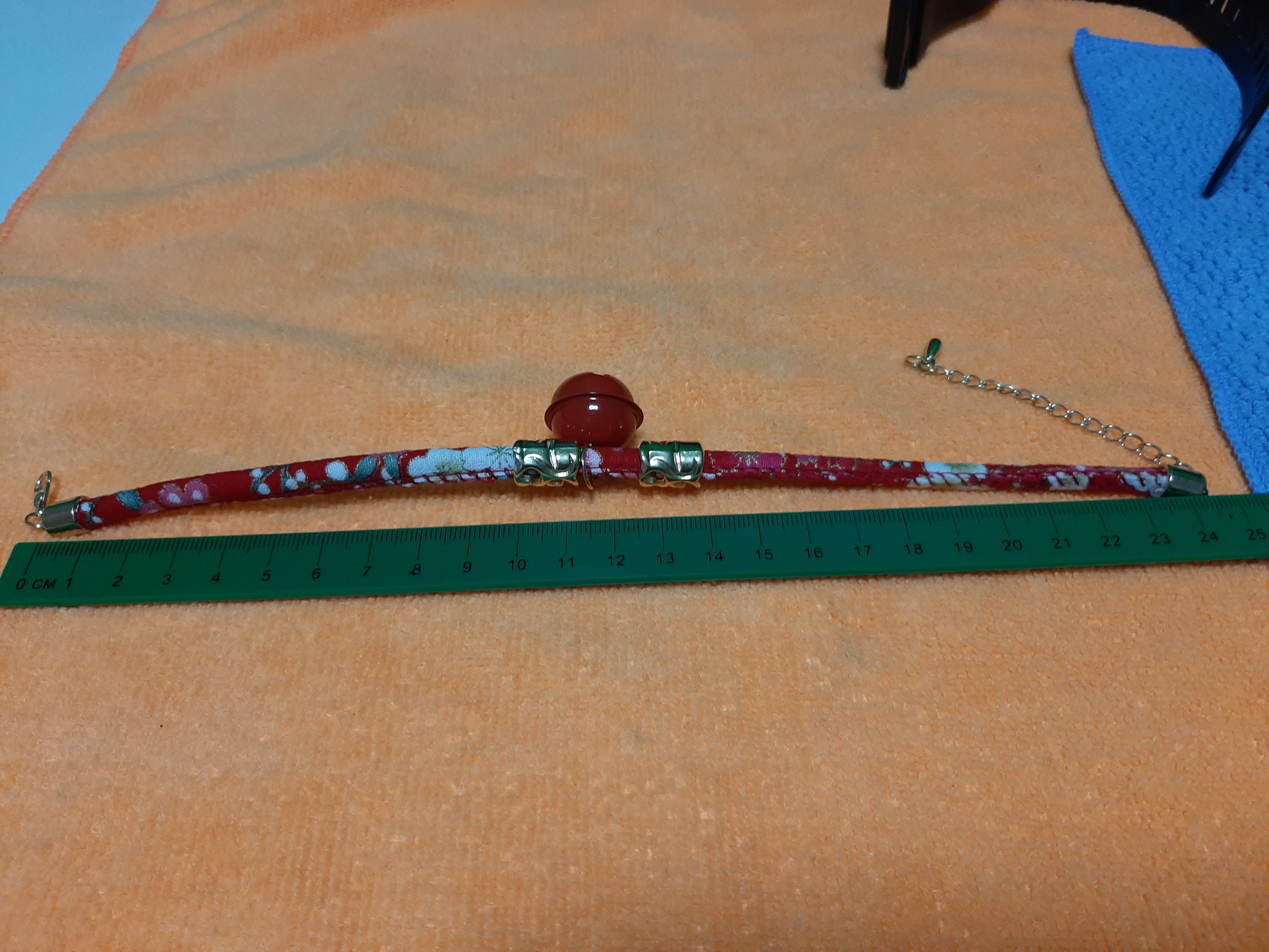 กระดิ่งแมว พรัอมซองผ้าลายนกกระเรียน