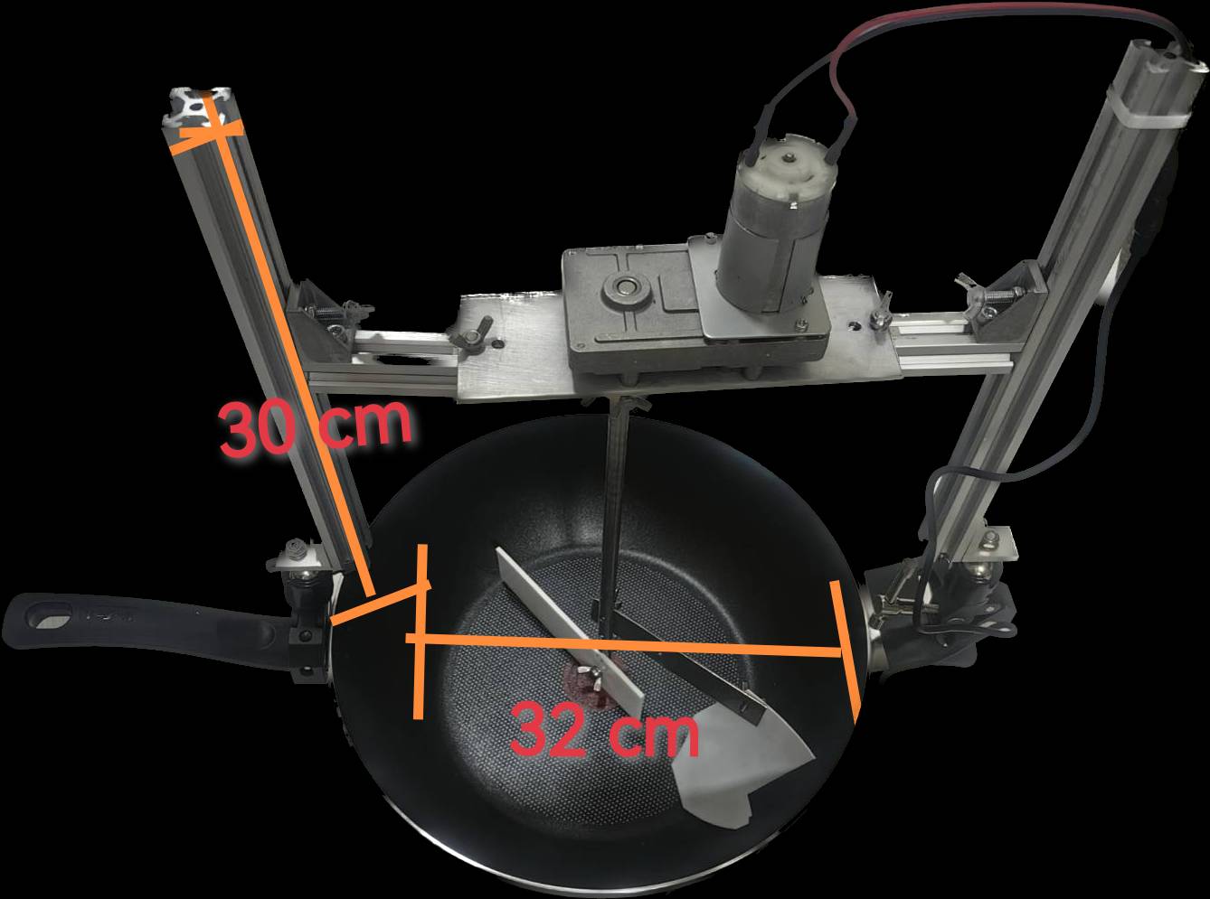 OT165 เครื่องกวนไส้ DIY ปรับรอบได้ พร้อมกระทะเทฟล่อน 32 CM