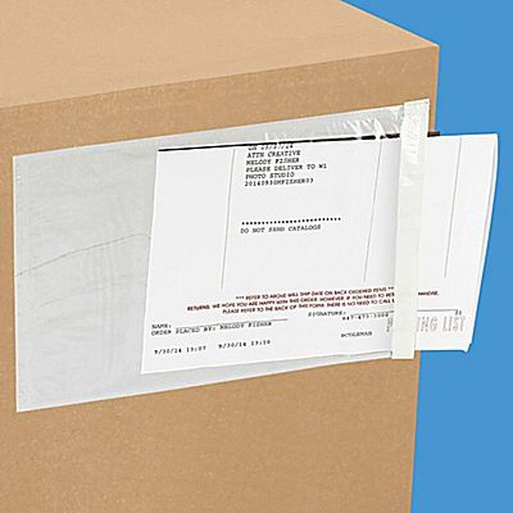 ซองใสหลังกาว ใส่เอกสารแปะหน้ากล่อง 17*25 ซม. (แพค 100 ซอง) #PS17